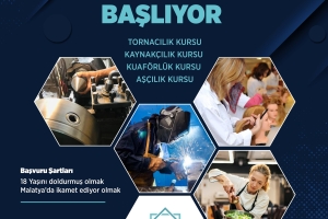 MESLEK EDİNDİRME KURSLARIMIZ BAŞLIYOR..